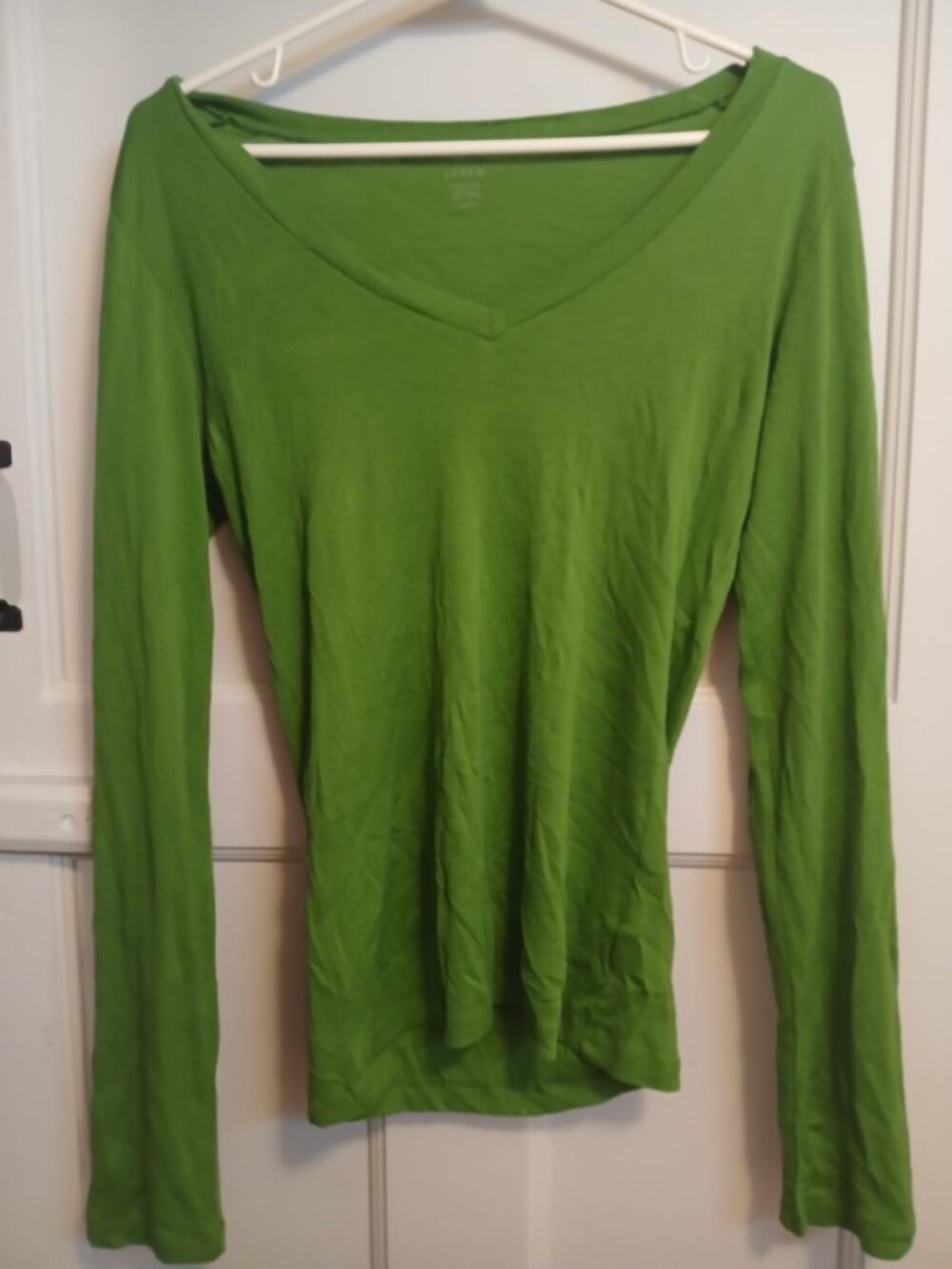 J Crew Fitted Tee Medium Green Long Sleeve